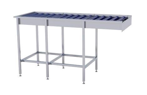 Tørrebord 600x650 m/styrekant, ruller og drypkar rustfri stål ART