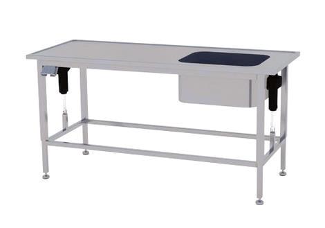 Arbejdsbord 2200x650 m/vulstkant og h/s rustfri stål ART