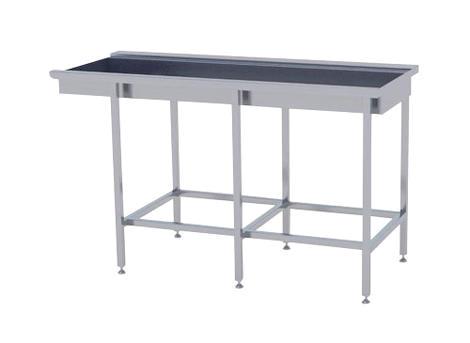 Tørrebord 1500x650 m/styrekant m/drypkar rustfri stål ART