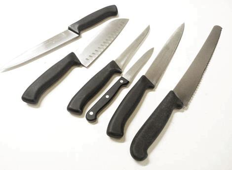 Slibning køkkenknive 51 stk - opefter Nettopris