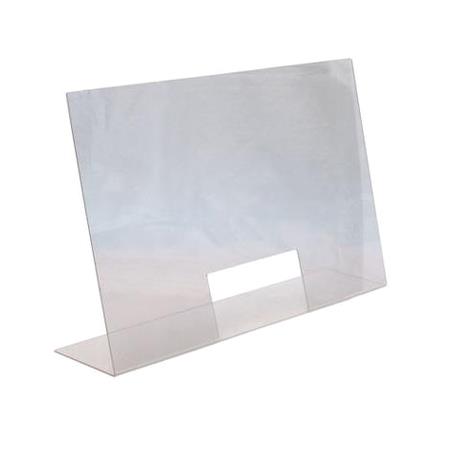 Nyseskærm transparent B750xD180xH480 mm Med åbning B250xH120 mm Akryl